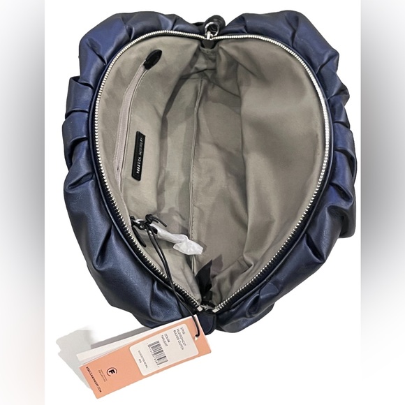 REBECCA MINCOFF Metallic Ruched Vegan Leather Zippered Clutch Bag NWT HU20EGNC07 - Picture 10 of 15